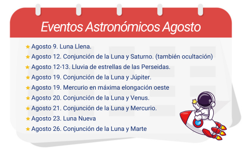 Calendario de eventos astron&oacute;micos del mes
